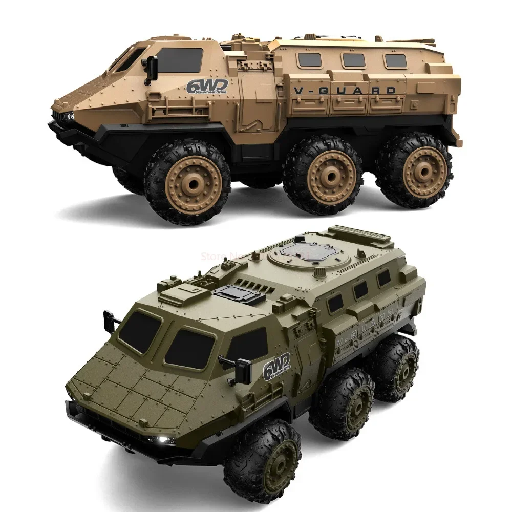 Carro de brinquedo blindado de seis rodas, veículo com controle remoto, simulação, transporte militar, caminhão, escalada em alta velocidade, 2.4g, 1:16, novo, 2022