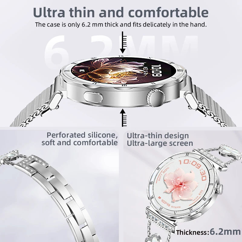 Ultra Thin Luxury Diamond Bracelet Women Smart Watch 2026 New AMOLED Screen Wireless Calling Fitness Tracker Smartwatch Ladies
