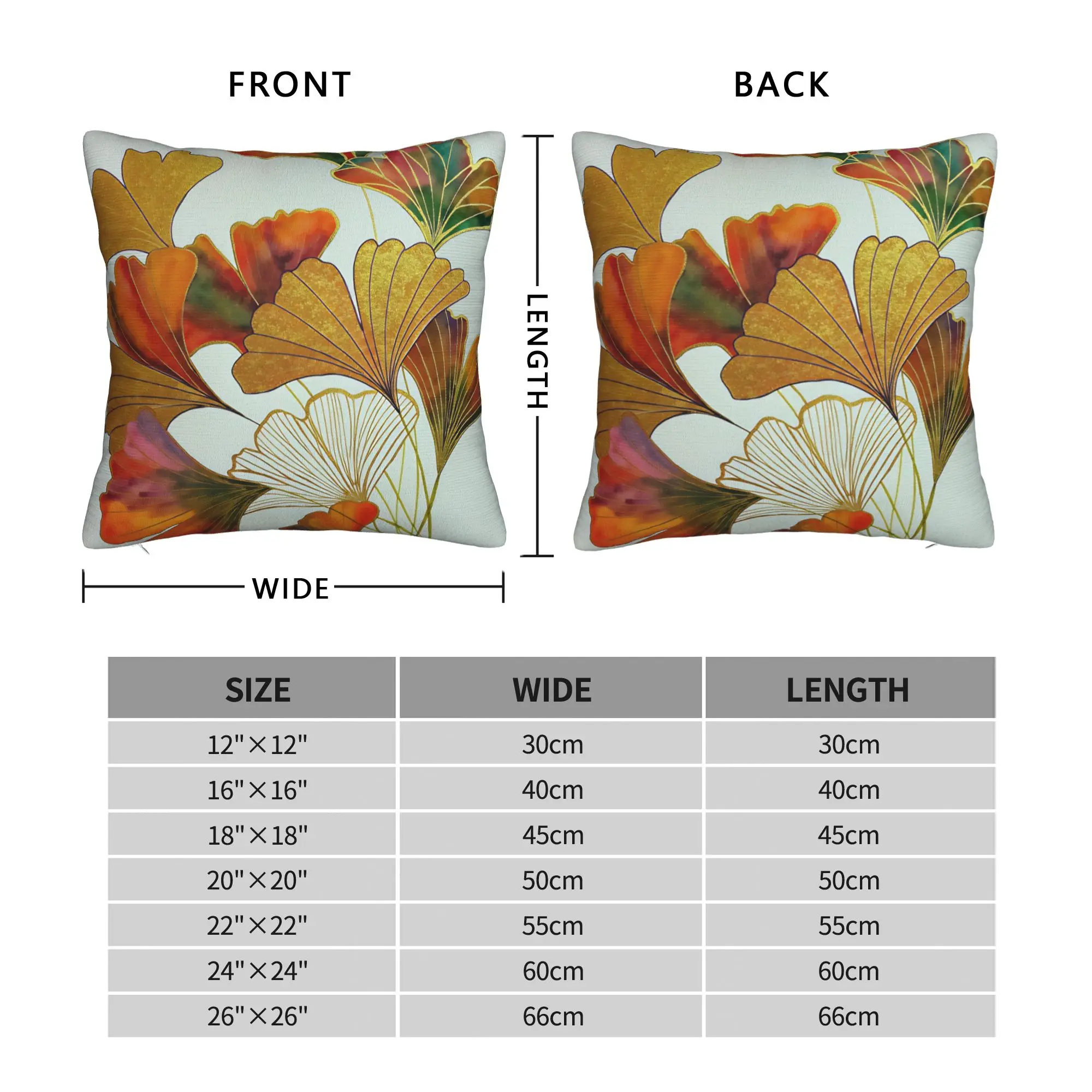Pillow Cover Ginkgo Leaves  Fashion Pillow Case For Office Car Home Decor Pillowcases