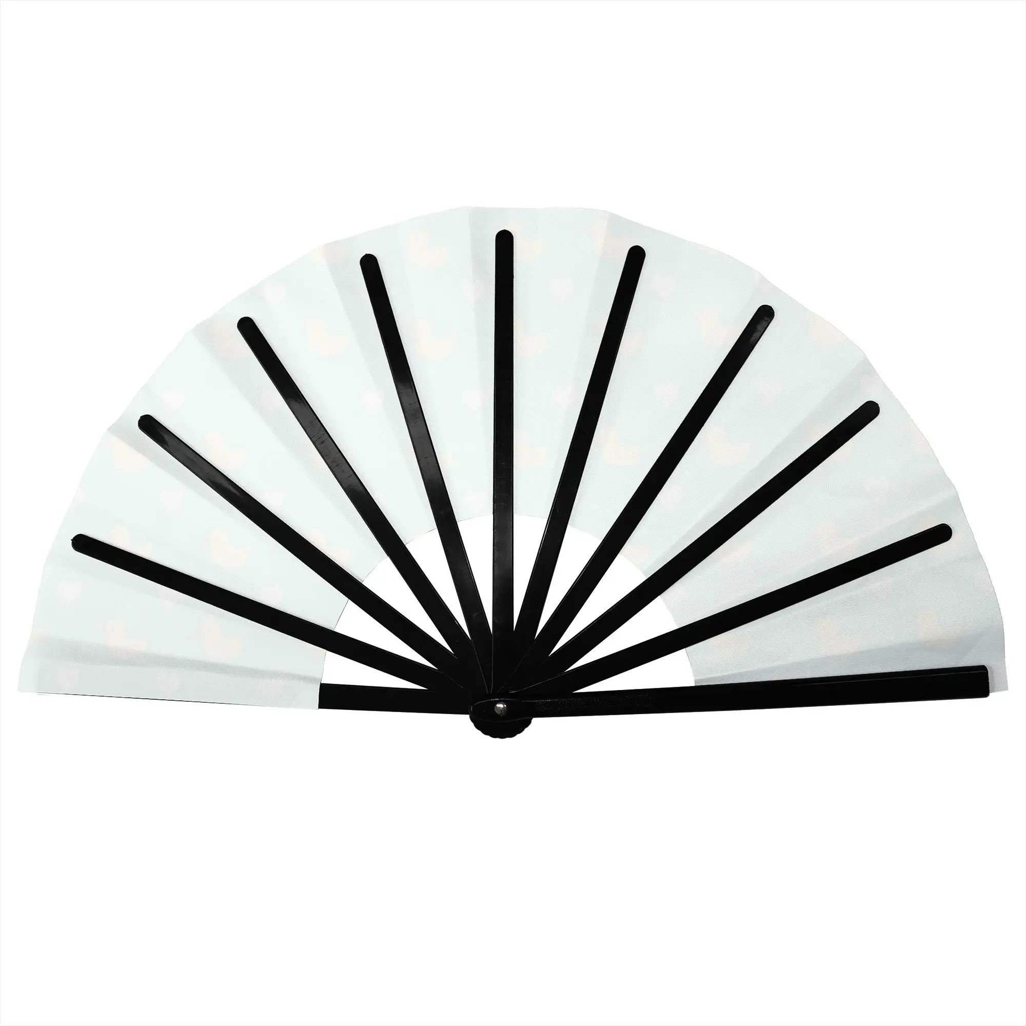 Yellow Rubber Ducky and White Hearts Love Duck  Hand Fan Promotional Gift Wedding  Durable Folding Fans Unique Bulk Pack Fan