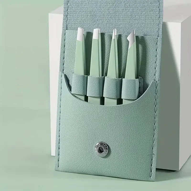 

Hair Removal Tweezers Stainless Steel Eyebrow Tweezers Pink Slanted Black Tip Point Face Harmless Makeup Beauty Tool Black