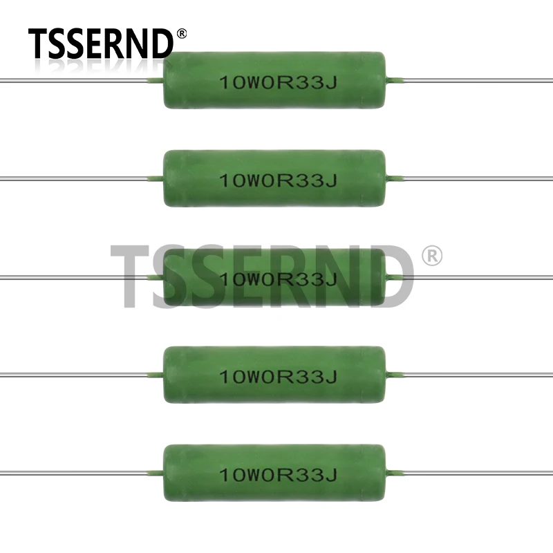 5pcs RX21 10W Wire Wound Resistance 5% 1R 10R 100R 1K 10K 12K 15K 20R 22R 24R 27R 30R 33R 0.05 0.1 0.22 1 10 15 100 ohm Resistor