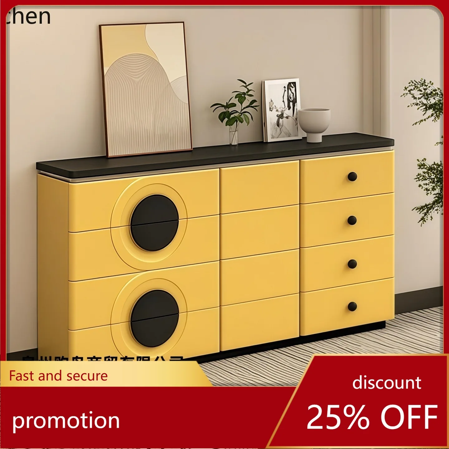 

HXL Minimalist Lacquer Sideboard Entryway Cabinet Simple Bedroom Chest of Drawers Storage Cabinet
