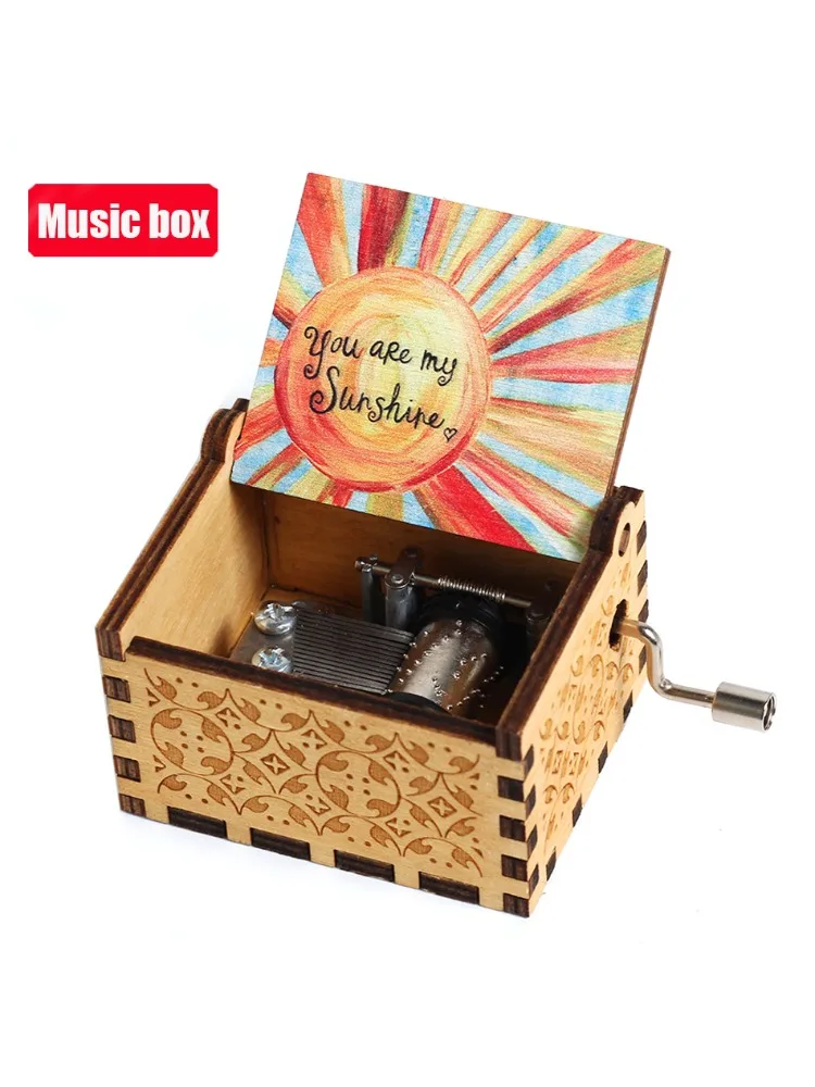 28style Musikbox Anime-Musikbox Anime-Figur Holz-Musikbox Handkurbel-Musikbox Sammlerstück Hobby-Spielzeug Geschenk