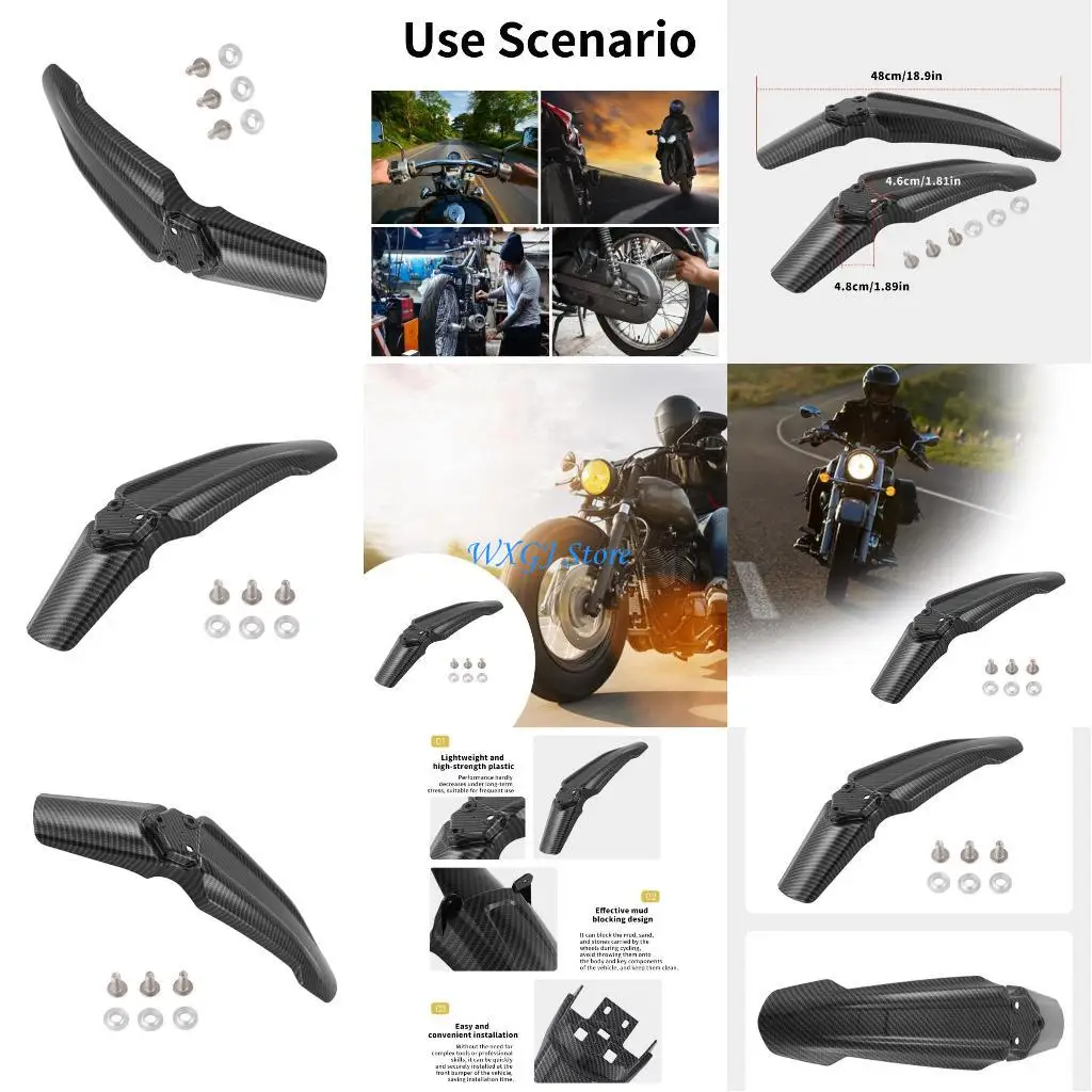 

37JE Sturdy Motorcycle Front protect Carbon fashion For Electric Off Road Bikes example Models Fast Assembly