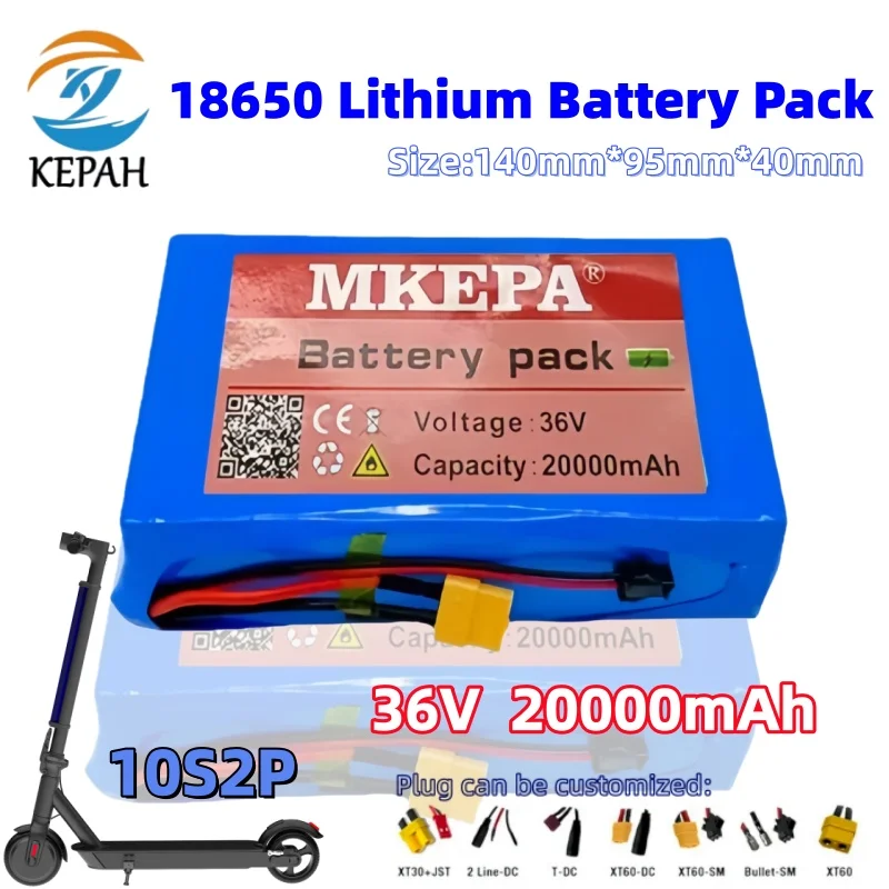 

36V 20Ah 10S2P 18650 Lithium Battery｜800W Ultra Thin Portable with BMS for 42V Cooter Vehicle