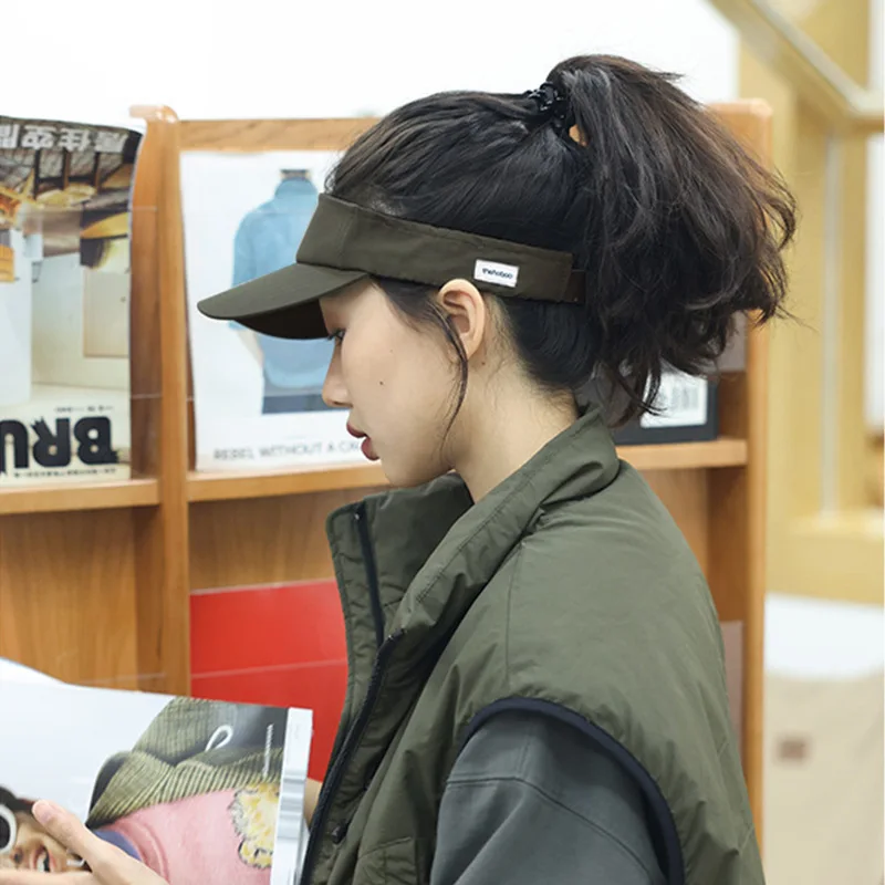 Летняя мужская солнцезащитная шляпа для бега Дышащая пустая шляпа от солнца Быстросохнущая шляпа Мужская шляпа от солнца Пустой цилиндр Женская кепка