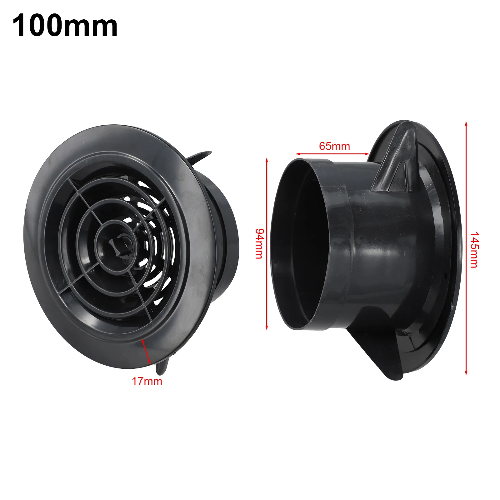 Long-lasting Quality Vent Grill Round ABS Material Attractive for Design Black 1 for X 100mm 125mm Black Air Ducts Allow