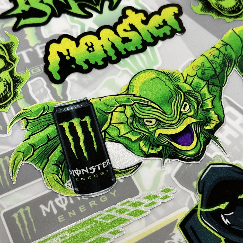 Motorcycle Modification Stickers Monster Energy Ghost Claw Beverage Decals Car Trunk Helmet Waterproof Reflective Stickers