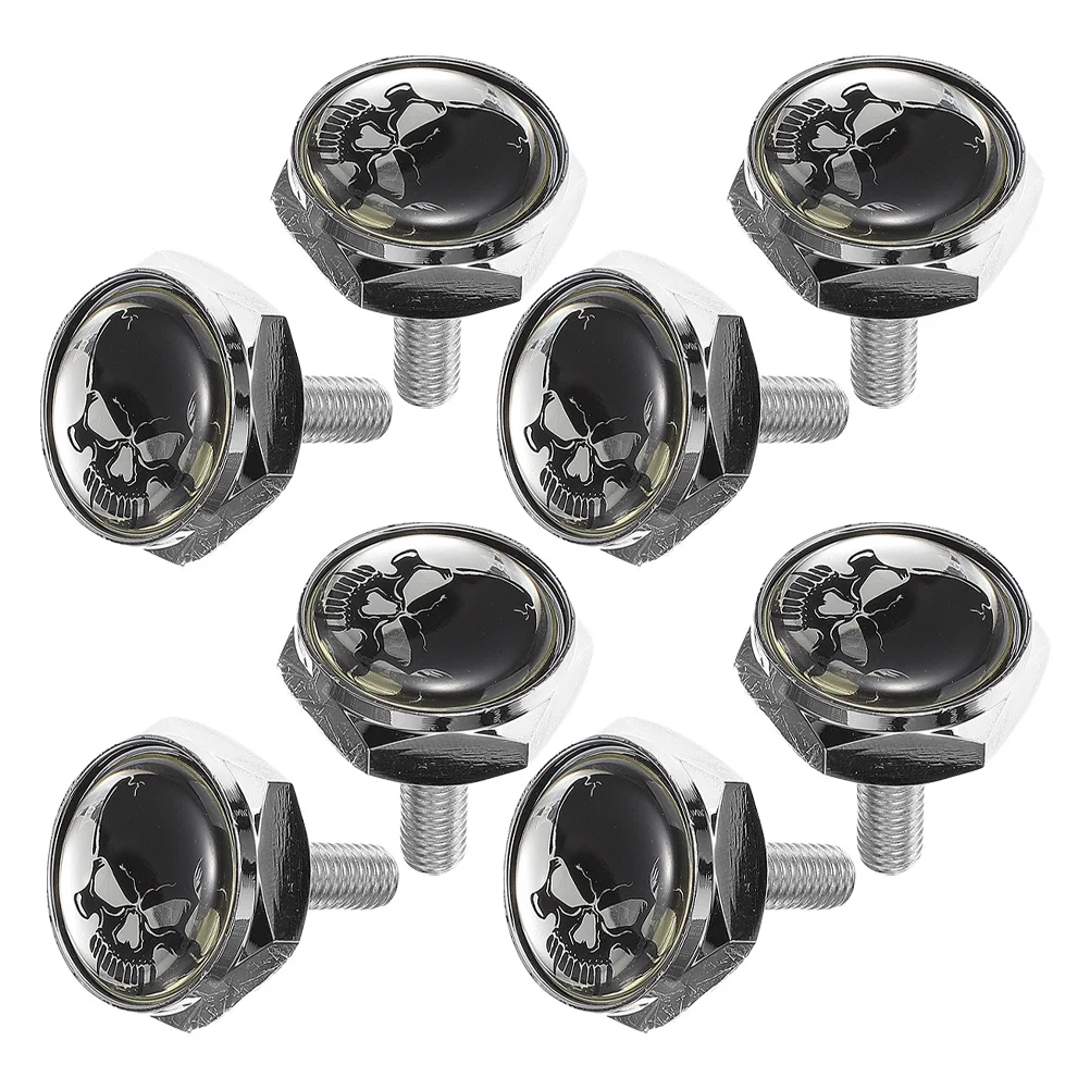

8 Pcs Black Screws for License Plate Atv Kit Universal Car Expansion Buckle Anti Theft Crystal Glue Bolts