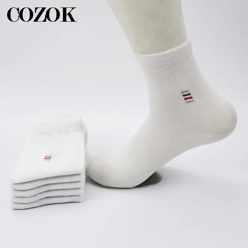 10 stücke = 5 Paar Herren Socken Klassische Business Marke Calcetines Hombre Socken Männer Hohe Qualität Baumwolle Casual Mode Socke atmungsaktiv