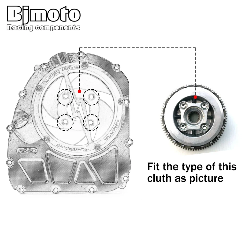 Clear Clutch Cover 4 screws hole For Benelli BJ600 BJ600GS BJ600i BN600 TNT600 BJ TNT 600 600GS