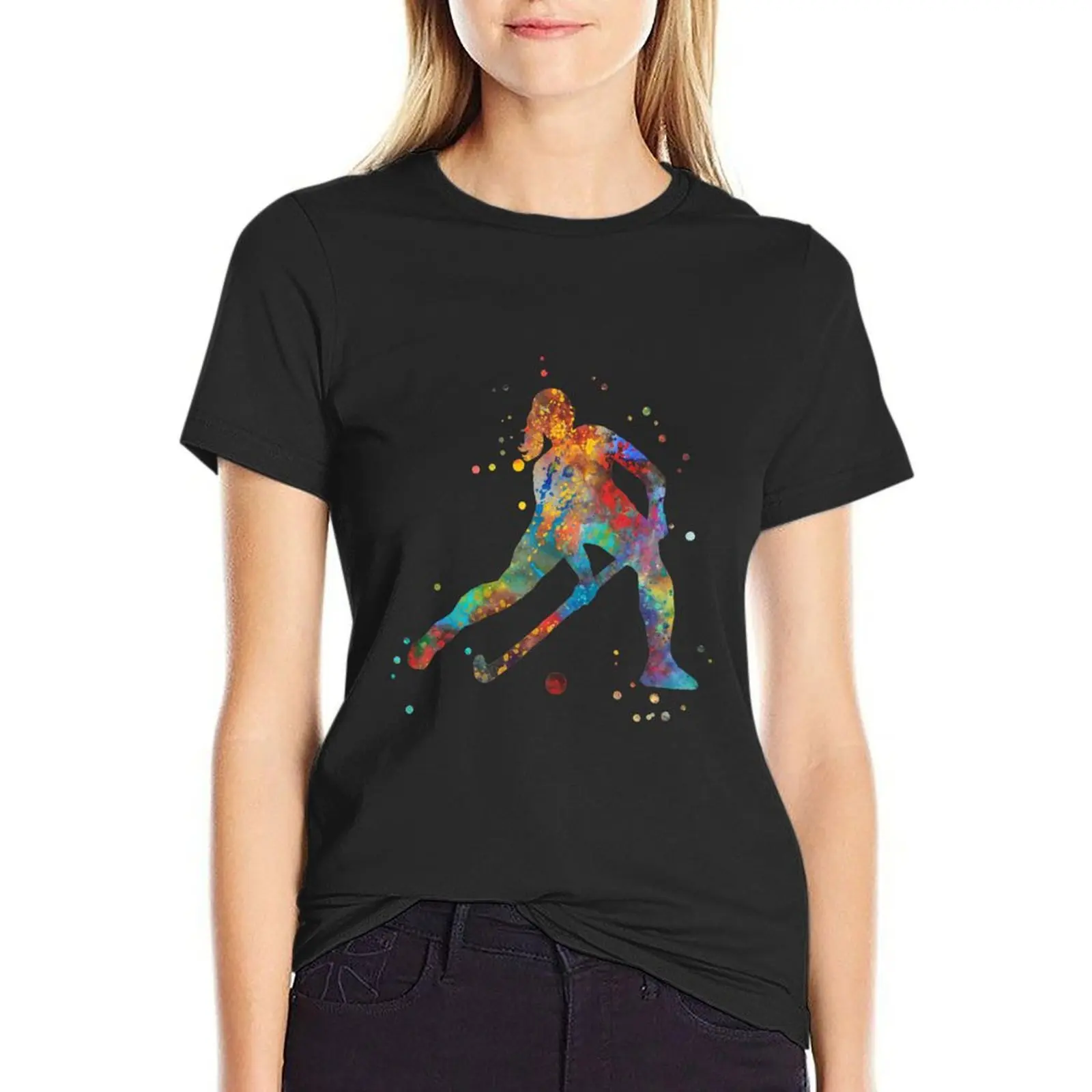 Field hockey girl T-Shirt hippie clothes shirts graphic tees Female clothing kawaii clothes t shirts for Womens