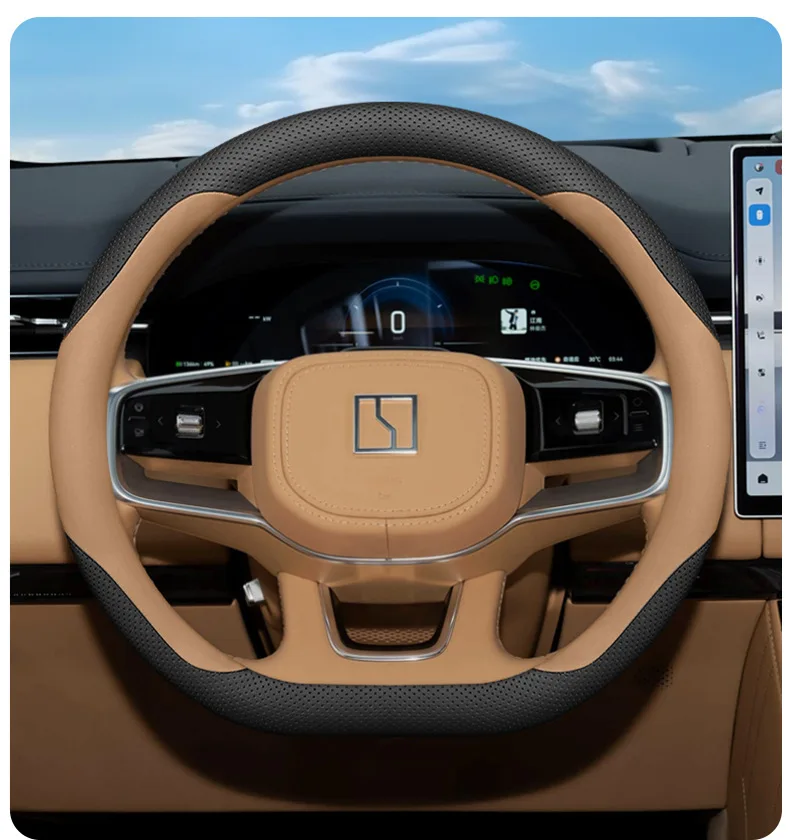 ل Zeekr 9X عجلة توجيه سيارة يغطي العالمي في جميع الفصول رقيقة جدا المضادة للانزلاق غطاء مقبض جلدي الملحقات الداخلية