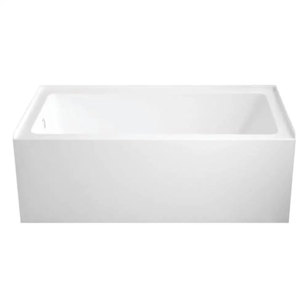 60-Inch Alcove Tub with Left Hand Drain Hole Anti-Skid Acrylic Construction Spa Bath Relaxation Ergonomic Design Wall Mount