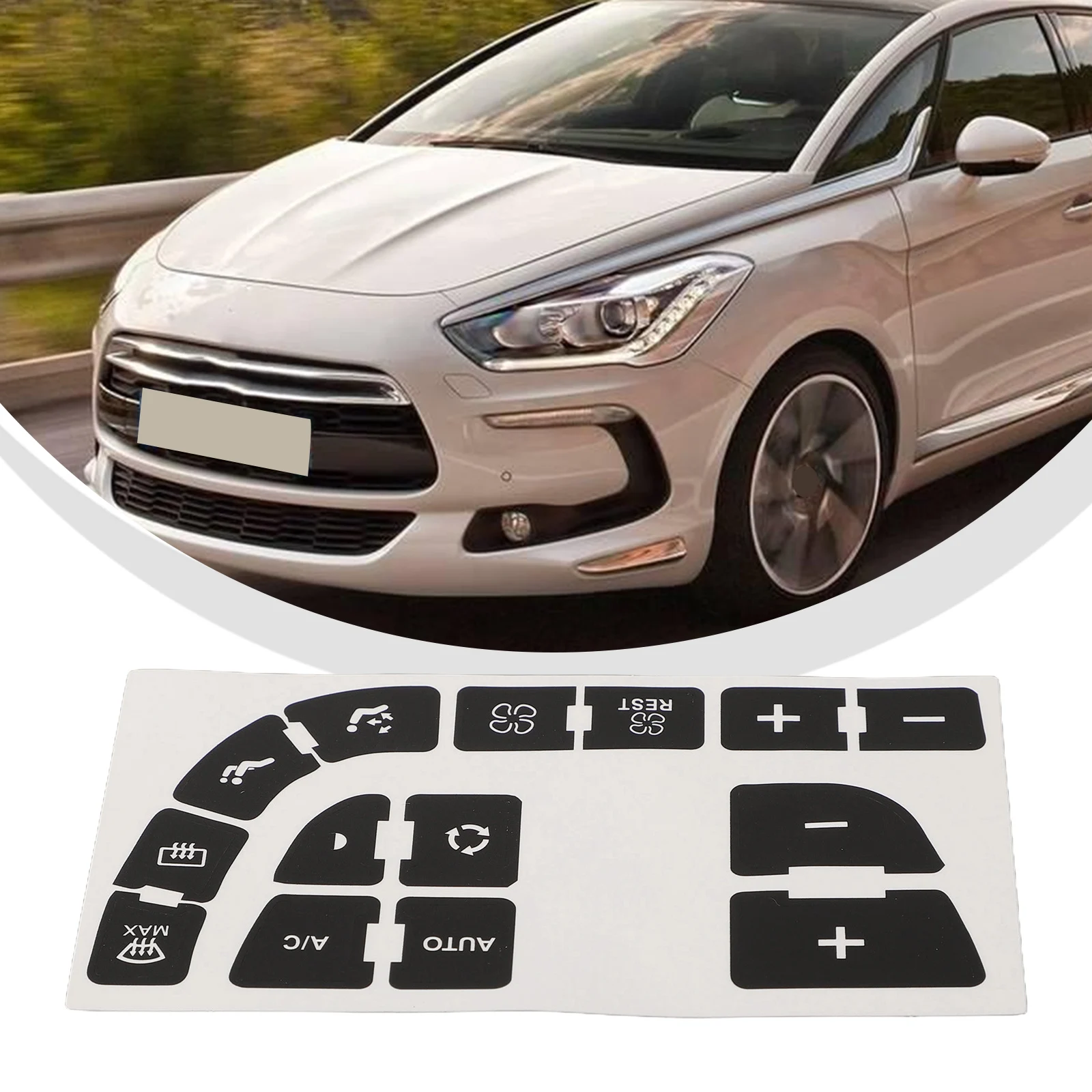 1 Pcs Car Clima Panel Button Repair Vinyl Sticker Compatible With For C4 And For Grand Dashboard Interior Accessories