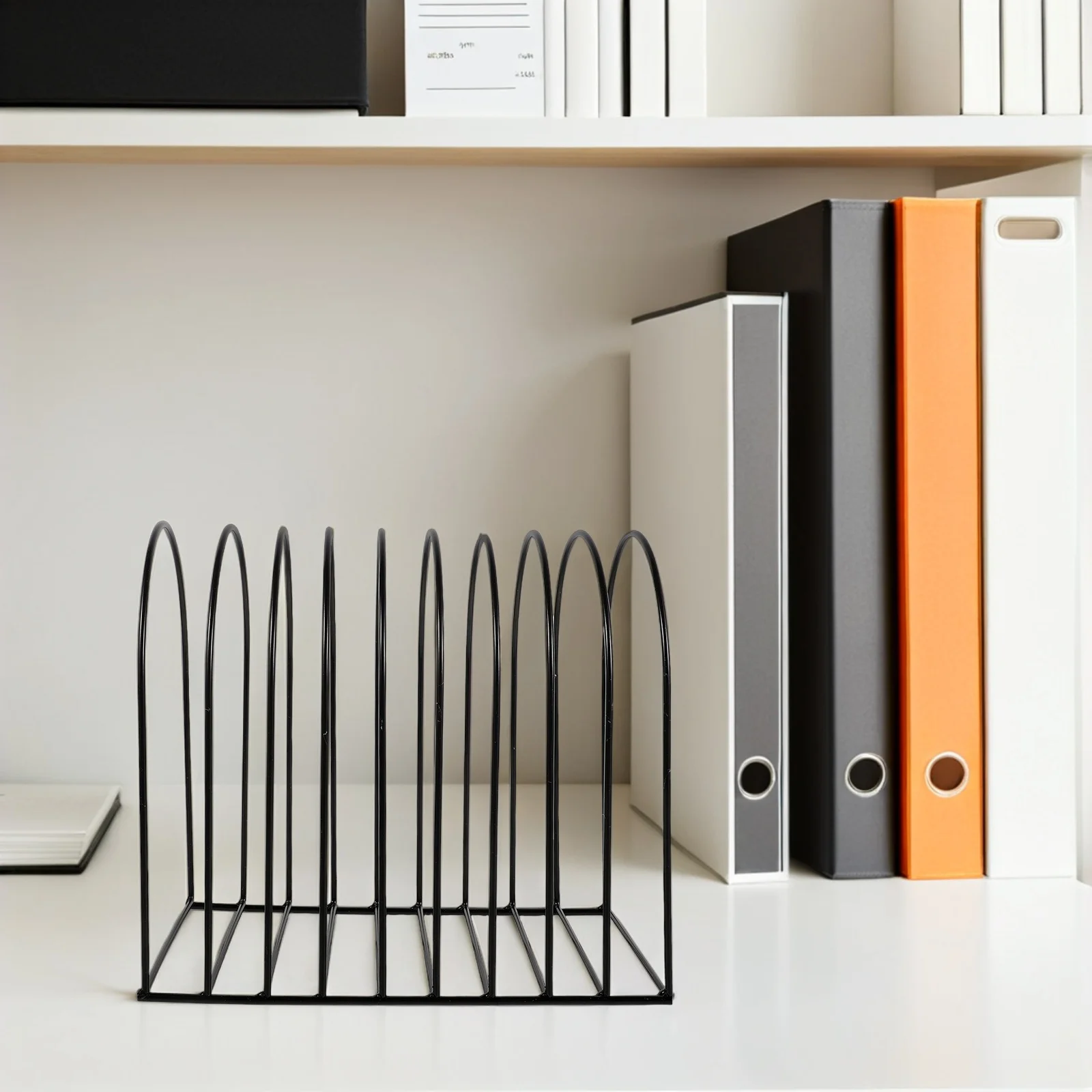 

Wire Desk File Organizer Iron Metal Book Shelf For Desktop Vertical File Sorter Stand Tabletop Binder Storage Rack