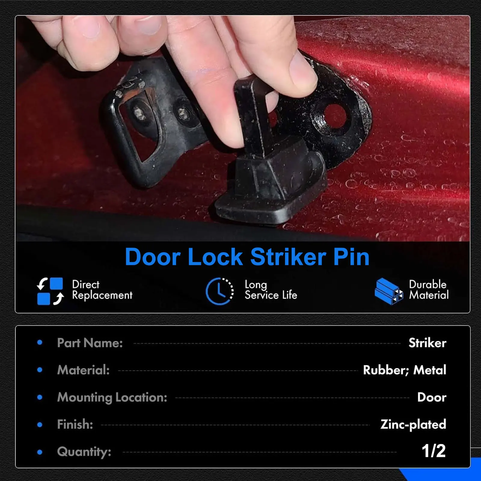 لفورد F150 F250 F350 1999-2016 قفل الباب المهاجم دبوس F-150 F-250 1/2 قطعة مزلاج ميكانيكي استبدال #9L3Z-1522008-A 9L3Z1522008A