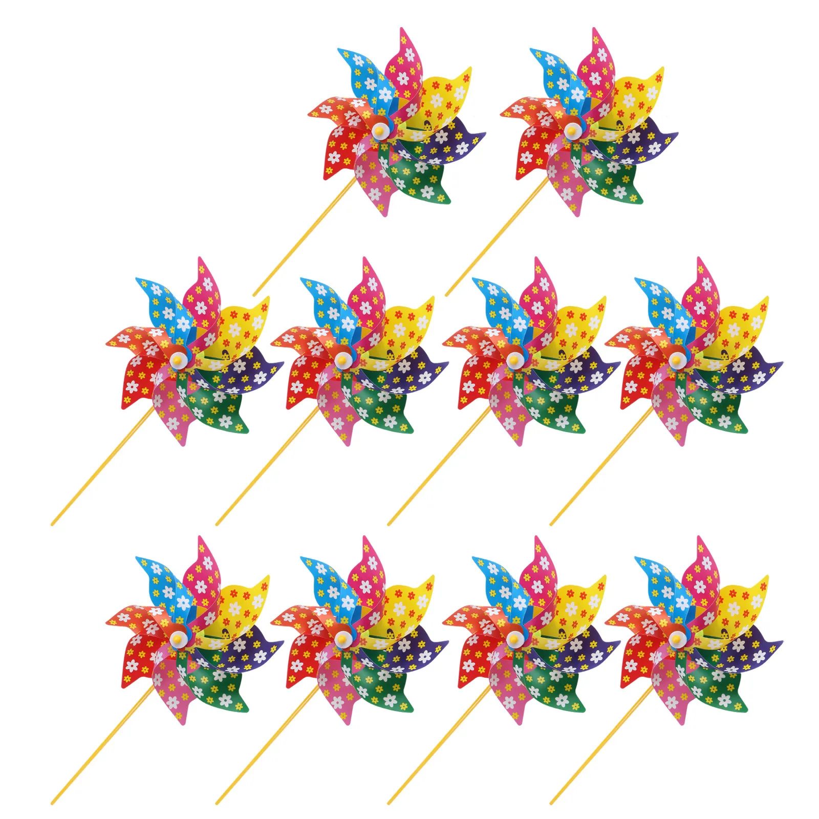 

10 шт. разноцветных декоративных ветряных мельниц для сада, двора, улицы, яркие вращающиеся ветряные спиннеры, подарок