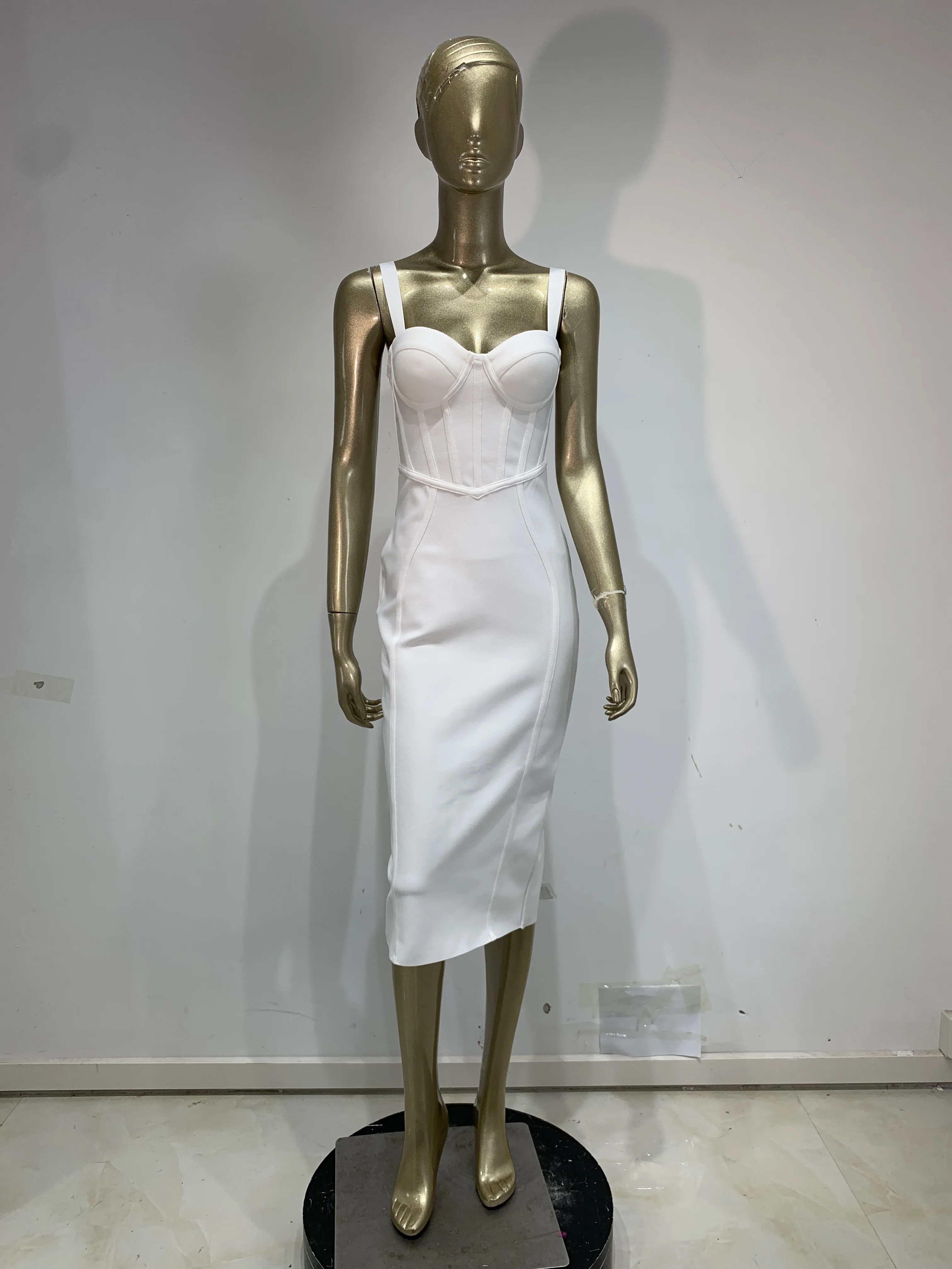 Women Sexy Sleeveless Midi odycon Bandage Dress Celebrity Elegant Evening Birthday Party Club Homecoming Prom Gown Stage Outfit