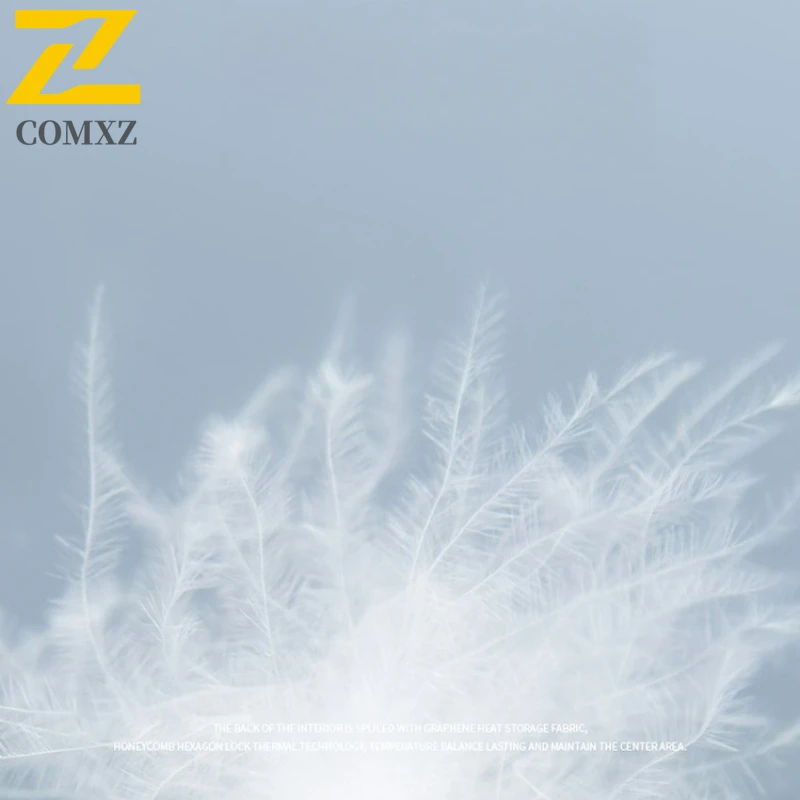 COMXZ Men Long Down Jacket High Quality Outdoor Work Lightweight Padded Jacket Trendy Detachable Hood Business Warm Winter Parka