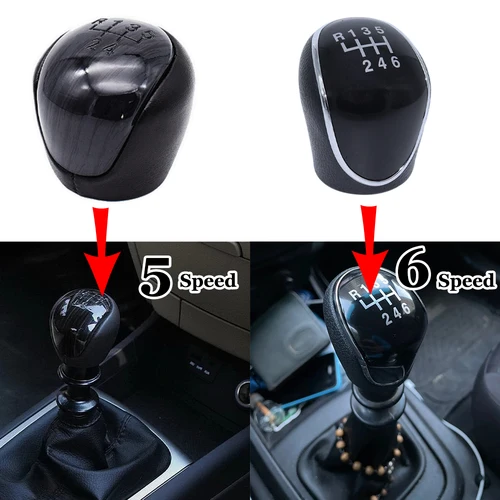 Imagen 1 del producto Perilla de palanca de cambios de 5 y 6 velocidades para Kia Ceed ED SsangYong Actyon Nissan Sentra B16, palanca de cambios de estilo para coche, bolígrafo de balonmano de cuero Pu