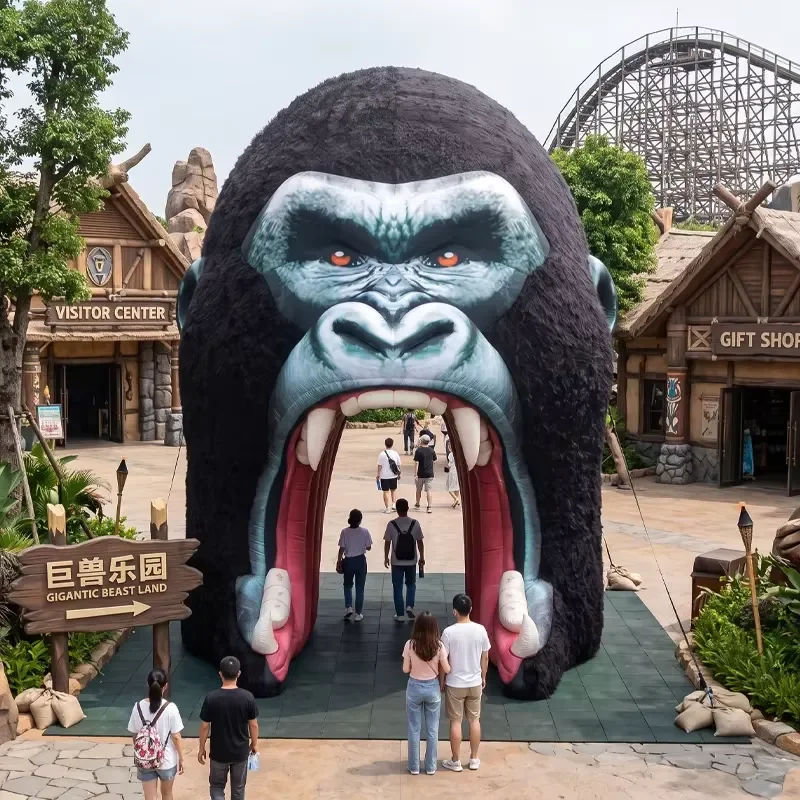 2026 Outdoor Giant Custom Design Advertising Inflatable Animal Arch Tunnel Huge Inflatables Cartoon Gorilla Entrance Archway