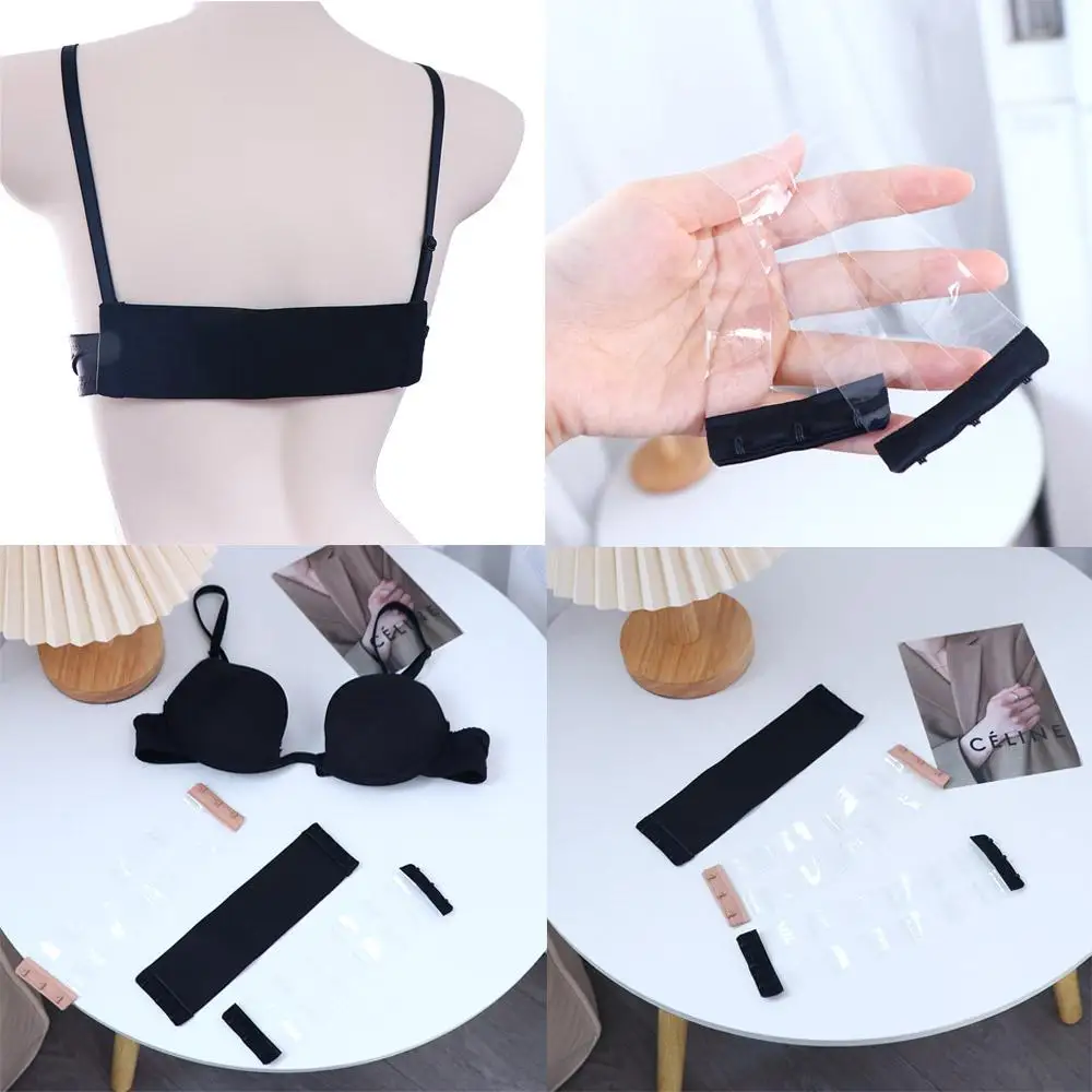 Invisible Non Slip Elastic Band Solid Color Women Bra Buckle Bra Accessories Extension Buckle Transparent Bra Extender