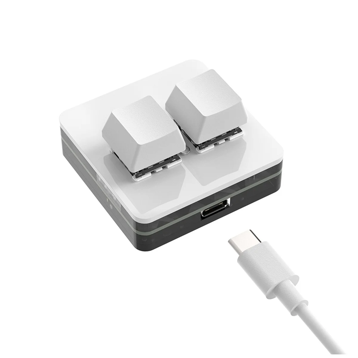 لوحة مفاتيح صغيرة مخصصة من ONGE مكونة من مفتاحين RGB Macro OSU لوحة مفاتيح ميكانيكية قابلة للبرمجة لأعمال الألعاب، أبيض من النوع A