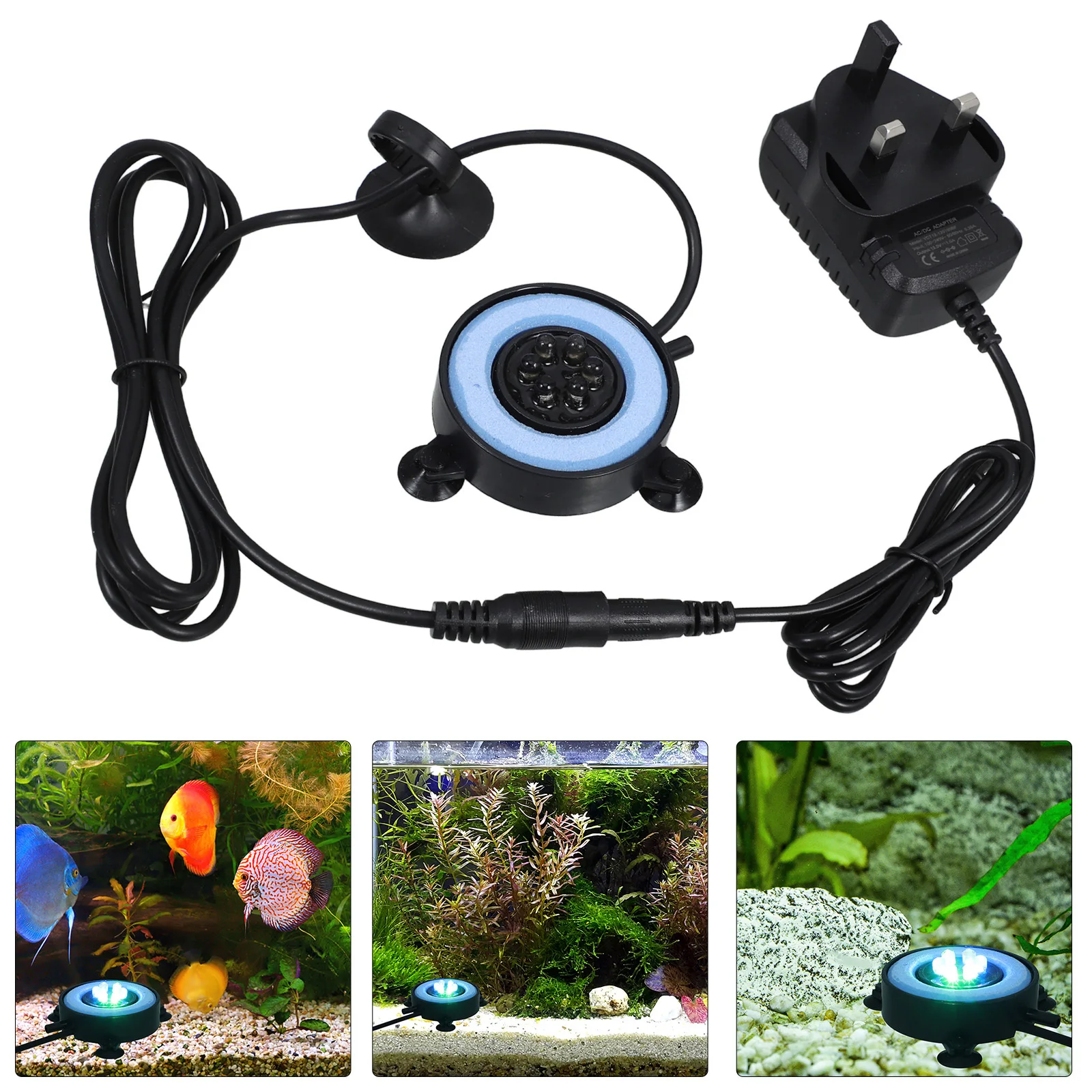 

Fish Tank Light Circular Design 6 LED Lamps No Eye Damage Near Photosynthesis Aquarium Decorative Floodlight Blue