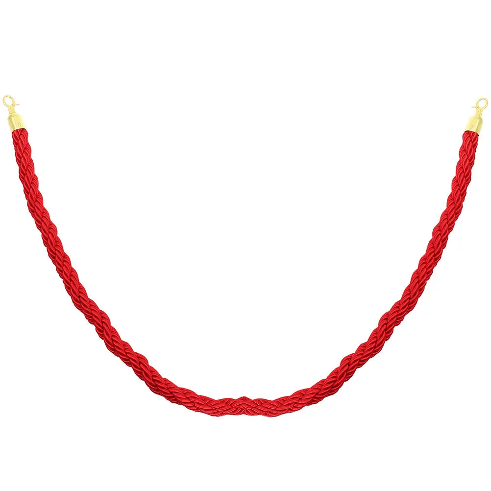 

Barrier Rope High-Strength Braided Gold Plated Hook For Indoor Outdoor Crowd Control Stanchion Queue Line Safety Ropes