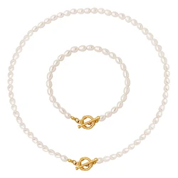 French Baroque Pearl Chain Necklace Bracelet Chic and Elegant Woman Set Girls Aesthetics Accessories Wedding Jewelry Wholesale