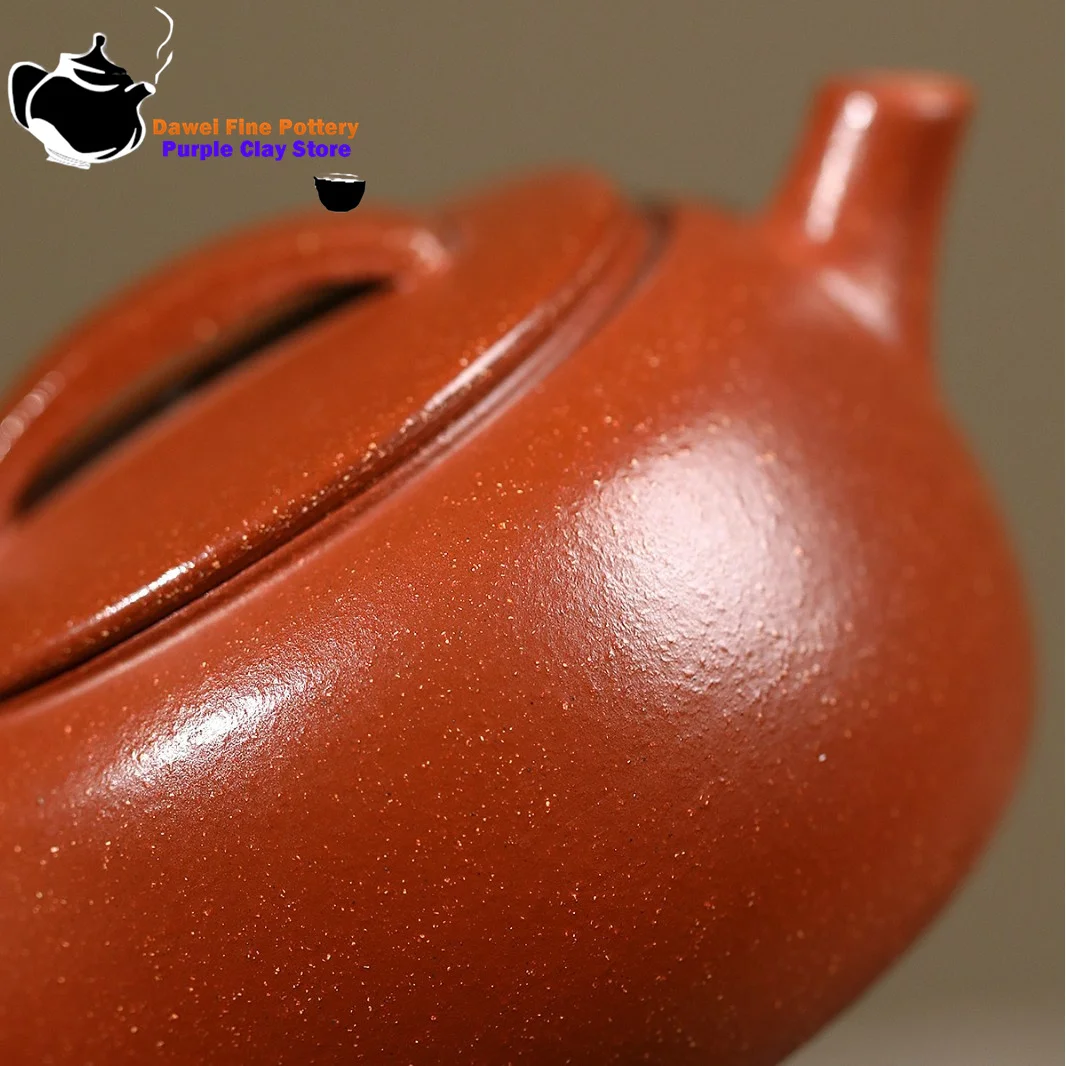 Tetera de arcilla púrpura hecha a mano Yixing, mineral original, barro inclinado, caño de remo, azulejo Han, juego de té de Kung Fu, tetera china