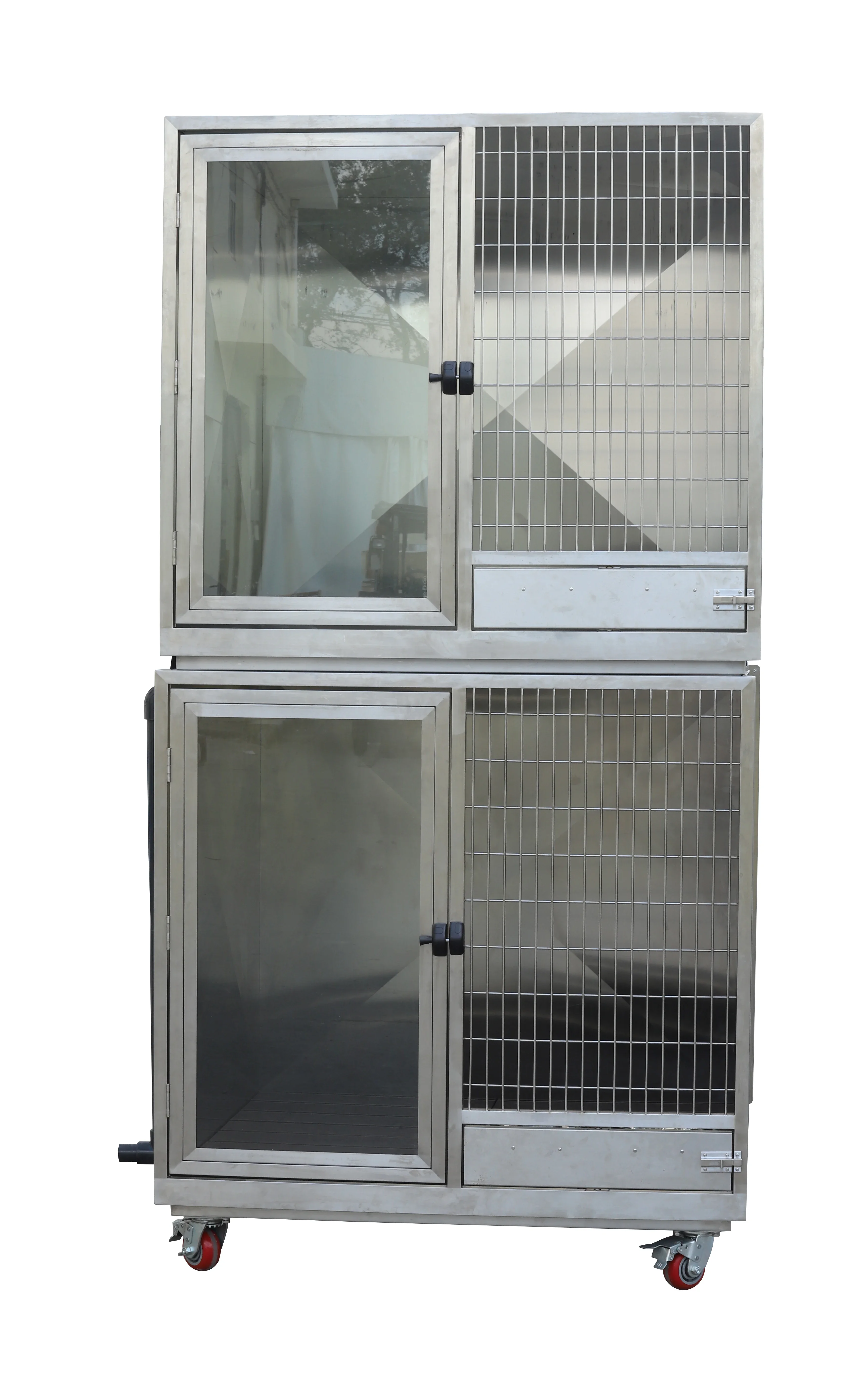 AEOLUS Pet Cage Professional pet factory supply quality assurance Drainage Double Stack Stainless Steel Kennel