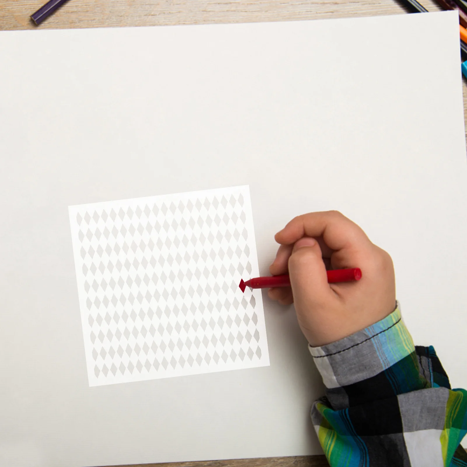 9pcs Geometric Stencils Reusable Pet Drawing Templates For Art Crafts Diy Projects Painting Pattern Drawing Stencil Tools