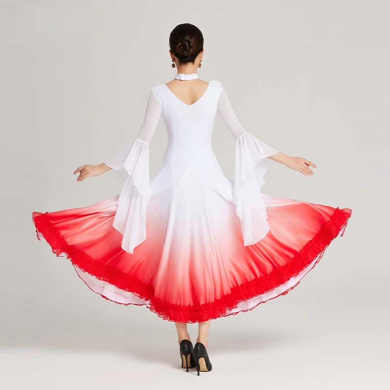 2025 New Women Ballroom Dance Dress Competition Dress Ballroom Waltz Standard Dance Dress Women Ballroom Party Stage Outfit