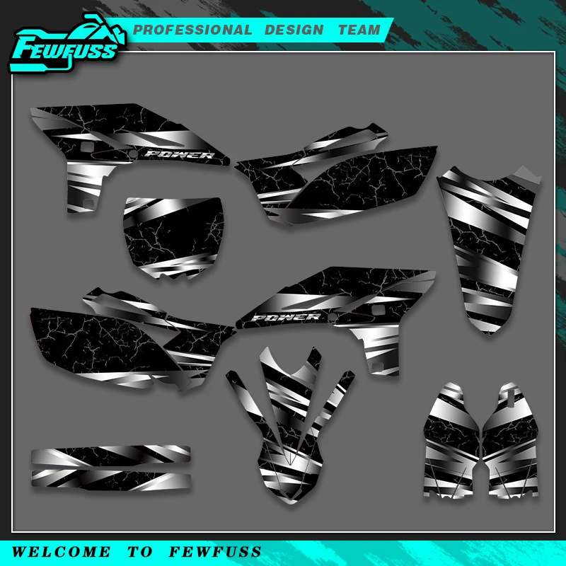 Fewfuss Custom Name & Number Graphics Decals Kit For Yamaha YZF250 10‑13 Motorcycle