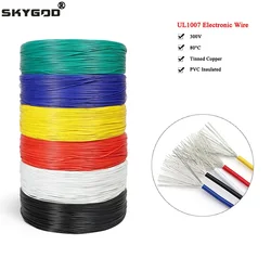 5/10M Electronic Wire Tinned Copper Cable PVC Insulated 14AWG 16AWG 18AWG 20AWG 22AWG 24AWG 26AWG 28AWG 30AWG DIY UL1007 Line