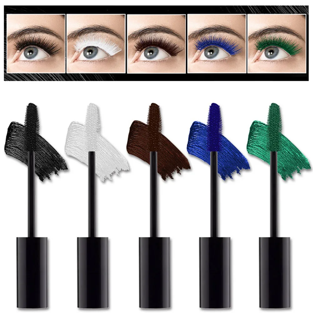 Mascara coloré avec brosse en silicone, longue durée, non floraison, crème pour cils pour les yeux, maquillage des yeux, noir, 2023 optique