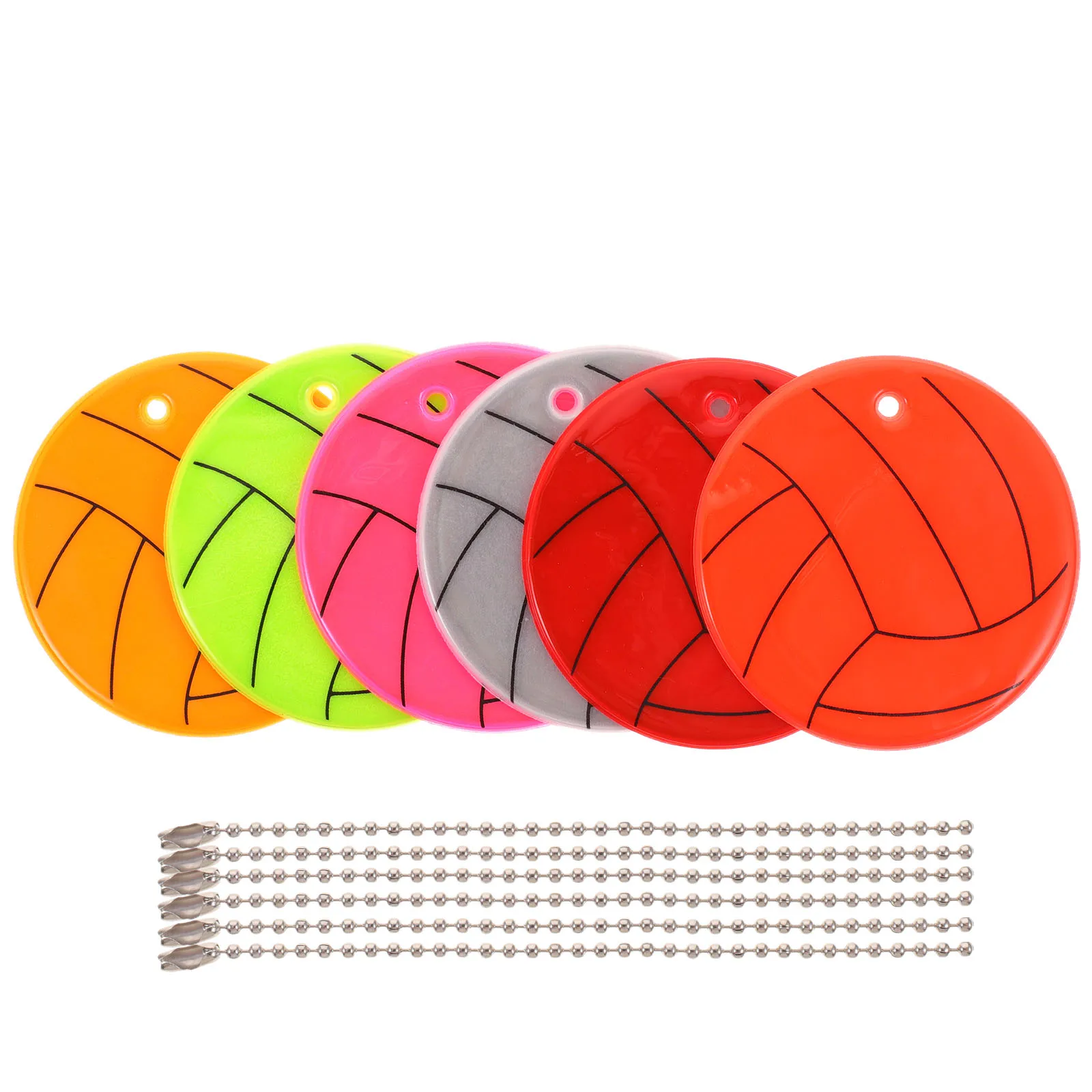 

6Pcs Reflective Bike Reflector Keychain Backpack Bright Premium Backpack Reflectors PVC Plastic Small Portable