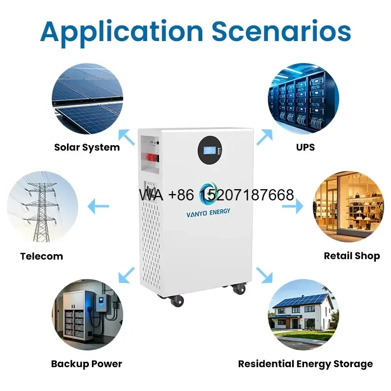 Wmwmnu for 51.2V 280Ah 15kWh Mobile LiFePO4 Lithium Solar Battery Floor Mounted Home Energy Storage System