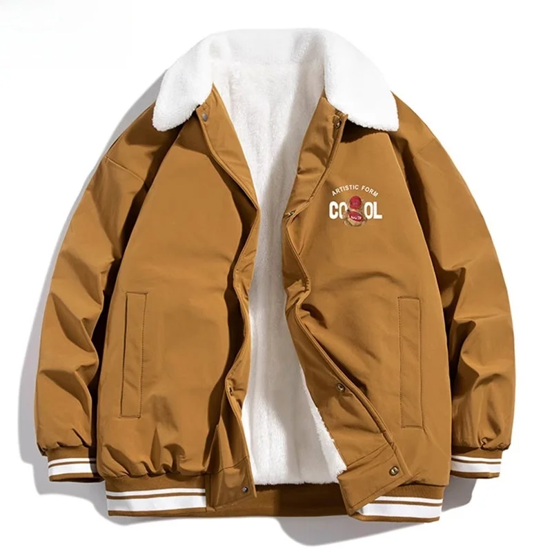 

Yu Zhaolin, новинка 2025 года, мужское и женское зимнее хлопковое пальто из овечьего меха Thiened Fce, молодежная длинная теплая верхняя одежда све