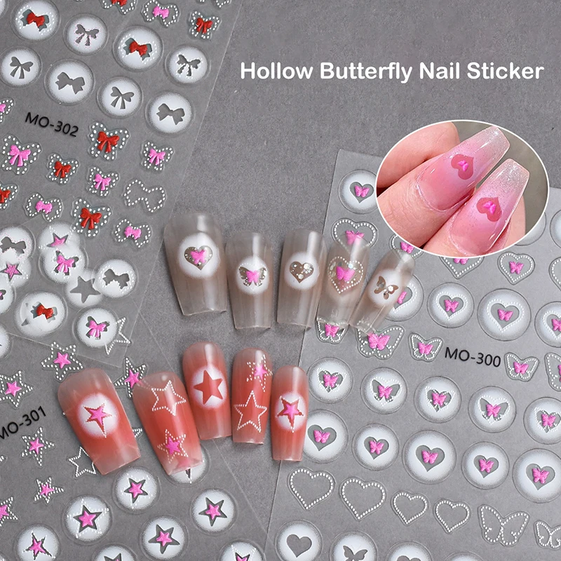 Hollow Relief Butterfly Nail Sticker Enhancement adesivo stereoscopico Nail Salon stereoscopico Nail Salon 3D Nail DIY