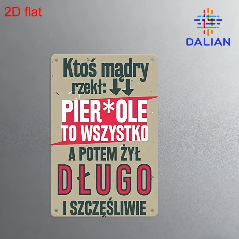 2D Flat, [2D Flat]2D Flat, 2D Flat 1pc, Wall Art, Polish Humor- Banter Themed Decoration. 8.0X12.0Inch Sign, Suitable Bathroom D