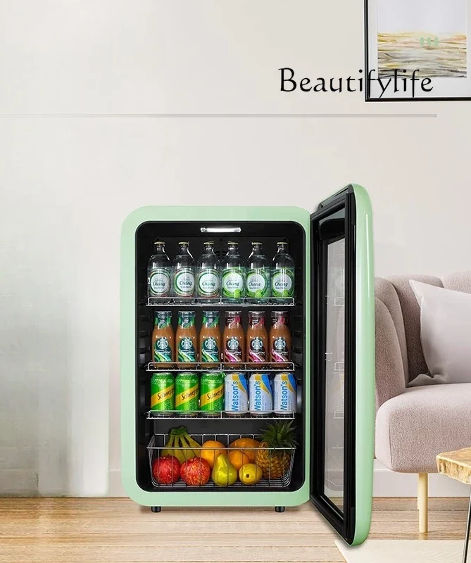 N47 Household small ice bar, living room small beverage refrigerator, high value transparent constant temperature small refriger