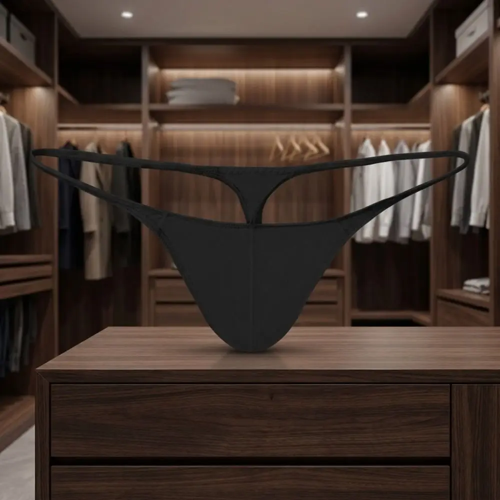 

Soft Low Waist Men Ice Silk Thongs Thin Strap Underpants Men's Panties Underwear T-back Male Briefs Sports