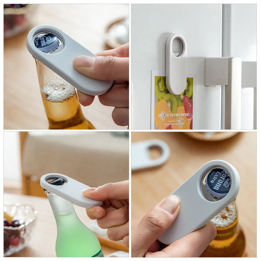 

1Pcs White Japanese Refrigerator Bottle Opener Magnetic Absorption Compact Practical Kitchen Tool for Beer Soda