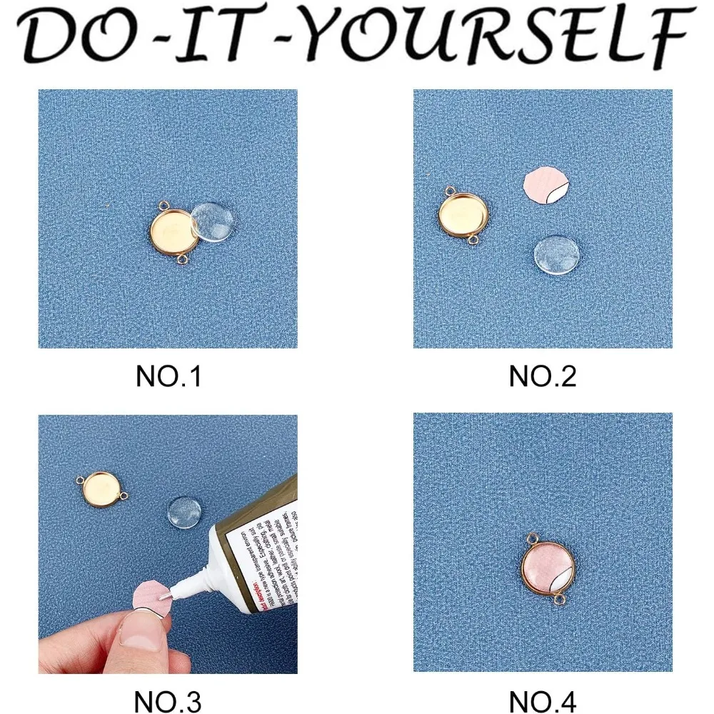 30 مجموعات البيضاوي/مسطحة مستديرة/القلب الحافة قلادة فارغة الفولاذ المقاوم للصدأ وصلات فارغة مع كبوشن كابوشون موصل إعداد قلادة