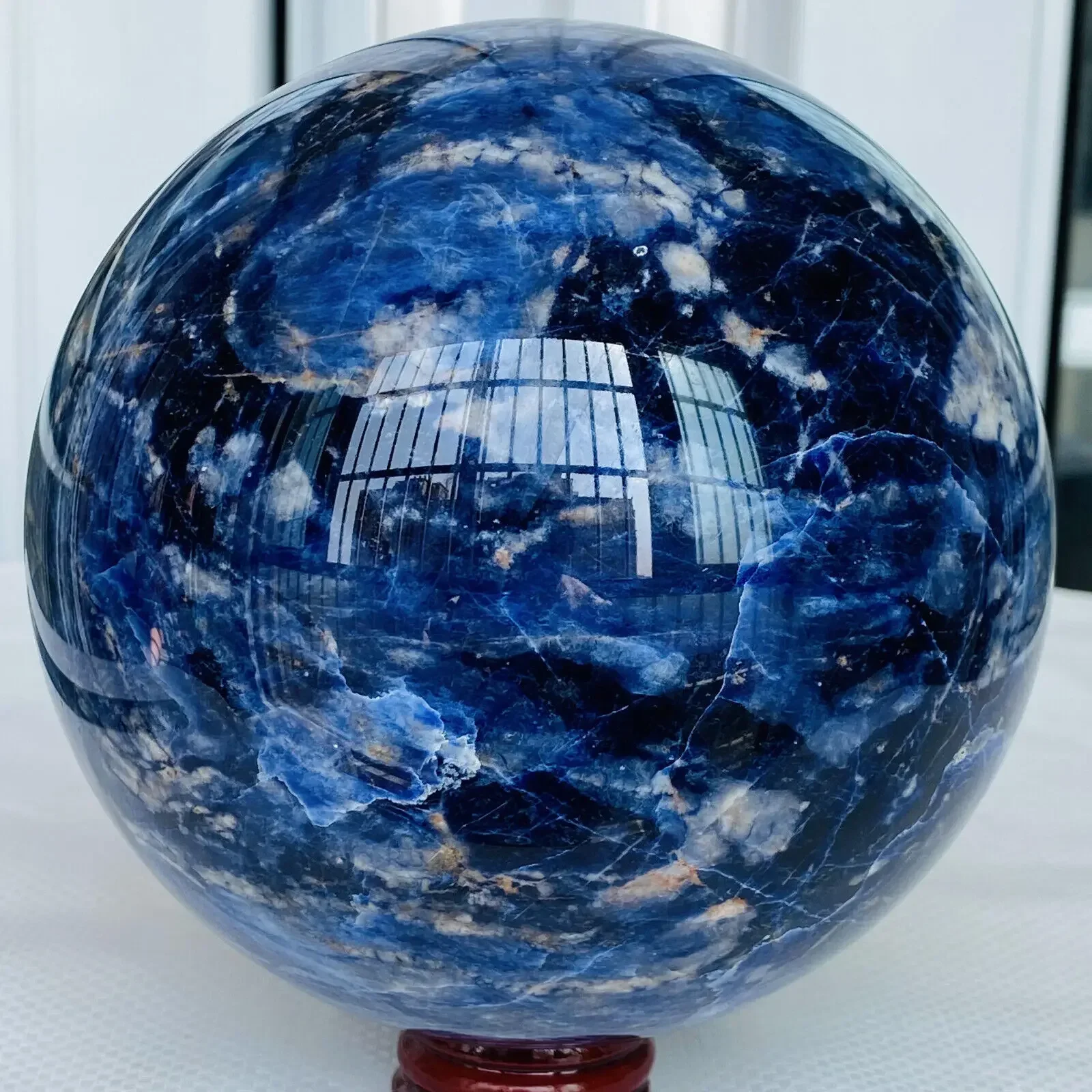 Natural Blue Sodalite Ball Sphere Healing CrystalGemstone Quartz Stone