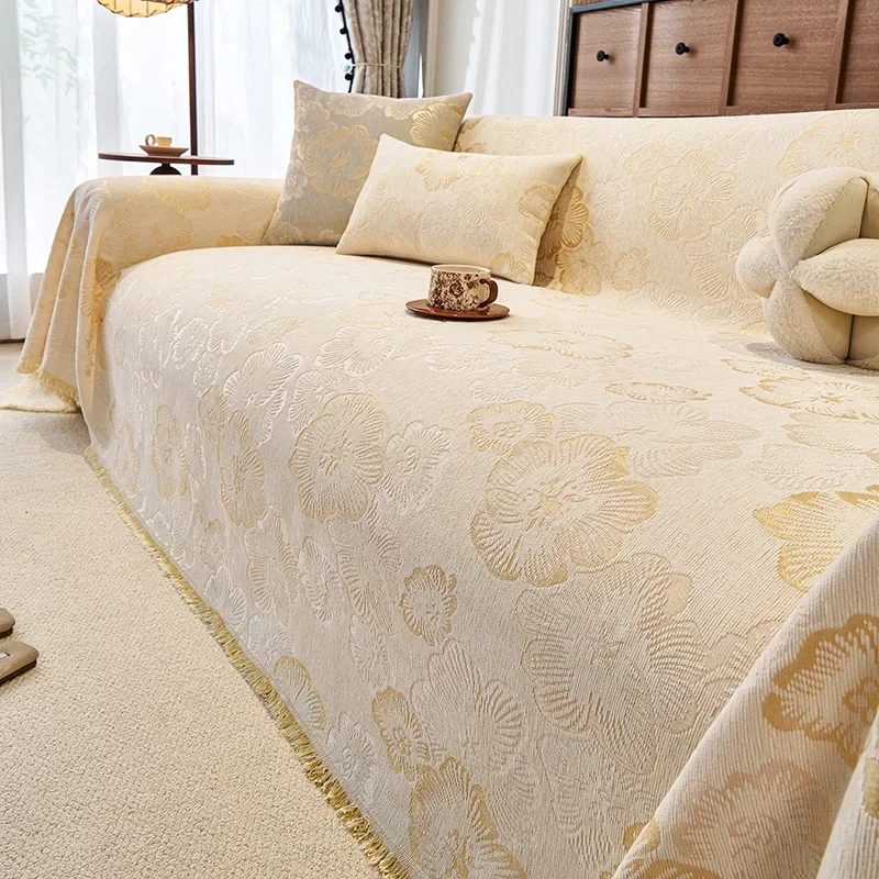 Modern Nordic Sofa Cover Fabric Chenille Couch Towel Comfort Slipcover Anti-Cat Scratch Sofa Blanket All Seasons Sofa Protector